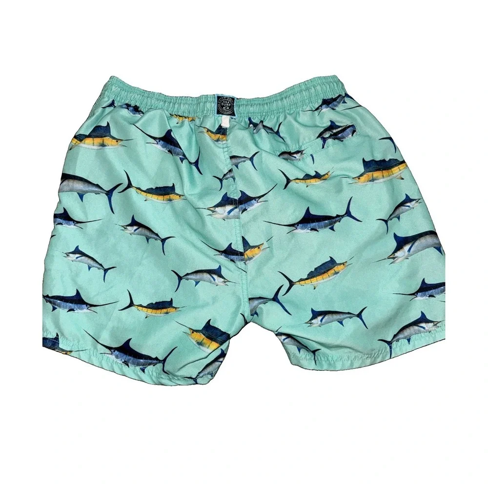 Exist Swim Trunks USA Surf Fish Pattern Mens Large